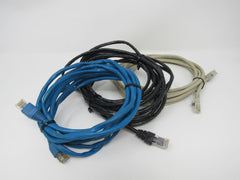 Standard Lot of 3 Ethernet Patch Cables RJ-45 Variety of Lengths Cat5e -- Used