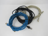 Standard Lot of 3 Ethernet Patch Cables RJ-45 Variety of Lengths Cat5e -- Used