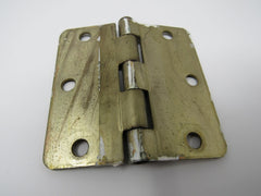 Hager Door Hinges 3-1/2-in 3 Hole Round Corners Lot of 3 Satin Brass -- Used