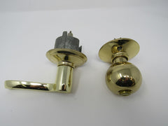 Standard Lever Handle Privacy Lock Knob Polished Brass -- Used