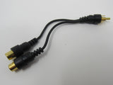 Standard Audio Y Splitter Connector Cable RCA Length 5 Inches Male Female -- Used