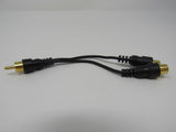 Standard Audio Y Splitter Connector Cable RCA Length 5 Inches Male Female -- Used