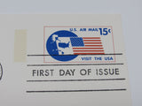 USPS Scott UXC11 Vintage 15c Visit The USA Blue and Red First Day of Issue -- New