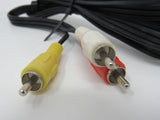 Standard Video Audio Stereo Jack Connector Cable RCA x3 Length 5.5ft Male -- New