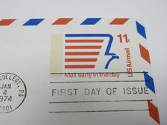 USPS Scott UXC14 Vintage 11c US Air Mail Mail Early In The Day Eagle Postal Card -- New