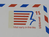 USPS Scott UXC14 Vintage 11c US Air Mail Mail Early In The Day Eagle Postal Card -- New