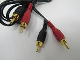 Standard Stereo Audio Connector Cable RCA x2 Length 6ft Male -- New