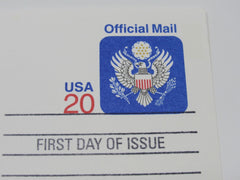 USPS Scott UZ6 Vintage 20c Great Seal Emblem Clinton First Day Of Issue -- New