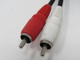 Standard Stereo Audio Connector Cable RCA x2 Length 6ft Male -- New