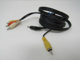 Standard Video Audio Stereo 3.5-mm Jack Connector Cable RCA x3 Length 6ft Male -- Used