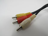 Standard Video Audio Stereo 3.5-mm Jack Connector Cable RCA x3 Length 6ft Male -- Used