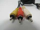 Standard Video Audio Stereo 3.5-mm Jack Connector Cable RCA x3 Length 6ft Male -- Used