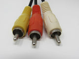 Standard Video Audio Stereo 3.5-mm Jack Connector Cable RCA x3 Length 6ft Male -- Used