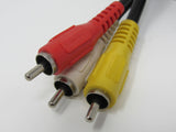 Standard Video Audio Stereo Connector Cable RCA x3 Length 6ft Male -- Used