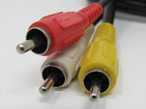 Standard Video Audio Stereo Connector Cable RCA x3 Length 6ft Male -- Used