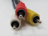 Standard Video Audio Stereo Connector Cable RCA x3 Length 6ft Male -- Used