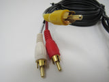 Standard Video Audio Stereo Connector Cable RCA x3 Length 5.5ft Male -- New