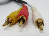 Standard Video Audio Stereo Connector Cable RCA x3 Length 5.5ft Male -- New