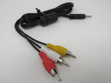 Standard Video Audio Stereo 3.5-mm Jack Adapter Cable RCA x3 Length 6ft Male -- New