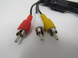 Standard Video Audio Stereo 3.5-mm Jack Adapter Cable RCA x3 Length 6ft Male -- New