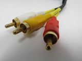 Standard Video Audio Stereo Connector Cable RCA x3 Length 5.5ft Male -- New