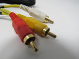 Standard Video Audio Stereo Connector Cable RCA x3 Length 5.5ft Male -- New