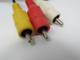 Standard Video Audio Stereo Connector Cable RCA x3 Length 55 Inches Male -- New