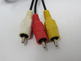 Standard Video Audio Stereo Connector Cable RCA x3 Length 55 Inches Male -- New