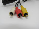 Standard Video Audio Stereo Connector Cable RCA x3 Length 55 Inches Male -- New