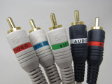 Steren Component Video Audio Stereo Connector Cable RCA x5 Length 6ft 254-606IV -- New