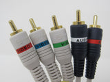 Steren Component Video Audio Stereo Connector Cable RCA x5 Length 6ft 254-606IV -- New