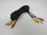 Standard Video Audio Stereo Connector Cable RCA x3 Length 7.5ft Male RG-59 U -- New