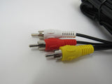 Standard Video Audio Stereo Connector Cable RCA x3 Length 7.5ft Male RG-59 U -- New