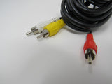 Standard Video Audio Stereo Connector Cable RCA x3 Length 7.5ft Male RG-59 U -- New