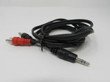 Standard Stereo Audio 3.5-mm Jack Connector Cable RCA x2 Length 5.5 ft Male -- New