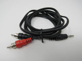 Standard Stereo Audio 3.5-mm Jack Connector Cable RCA x2 Length 5.5 ft Male -- New