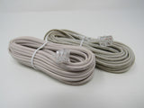 Standard Set Of 2 Phone Cords Cable Length 25 ft RJ 11 -- New