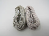 Standard Set Of 2 Phone Cords Cable Length 25 ft RJ 11 -- New