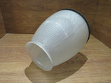 Commercial Exterior Light Fixture Cover Shade Frosted White/Black Glass -- Used