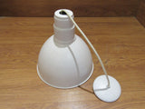Designer Hanging Light Fixture 12-in White 16 Inch Cord -- Used