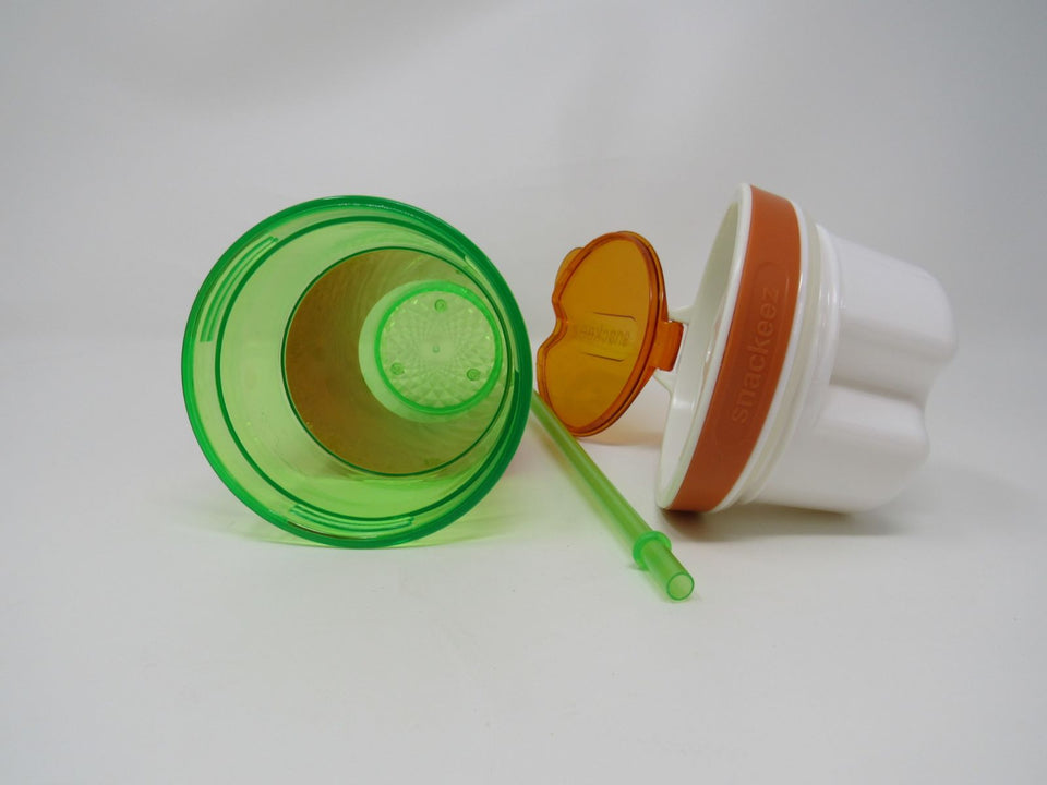 Hutzler Plastic Attack Snack containers, 2.6 x 7, Orange/Green