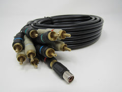 Standard RCA Component Video Audio Connector Cables RCA x5 Length 5.5 ft -- Used