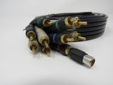 Standard RCA Component Video Audio Connector Cables RCA x5 Length 5.5 ft -- Used