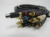 Standard RCA Component Video Audio Connector Cables RCA x5 Length 5.5 ft -- Used