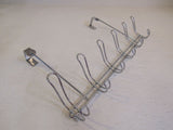 Designer Over The Door Wire Clothes Towel Rack Silver 6 Hooks Metal -- Used