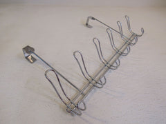 Designer Over The Door Wire Clothes Towel Rack Silver 6 Hooks Metal -- Used