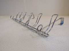 Designer Over The Door Wire Clothes Towel Rack Silver 6 Hooks Metal -- Used