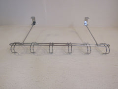 Designer Over The Door Wire Clothes Towel Rack Silver 6 Hooks Metal -- Used