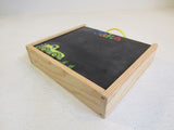 Designer Children Chalk Board Set White Board On Back Wood -- Used
