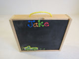 Designer Children Chalk Board Set White Board On Back Wood -- Used